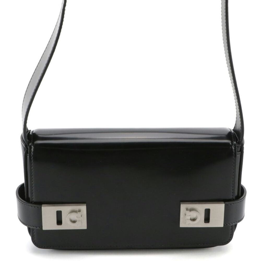 Salvatore Ferragamo Gancini Buckle Mini Messenger Bag in Glazed Calfskin